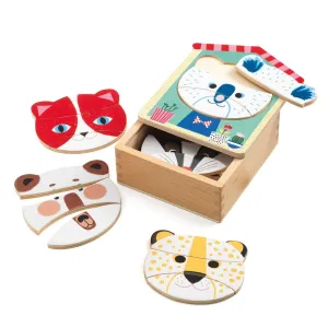 Face Mix Wooden Puzzle Set, Djeco