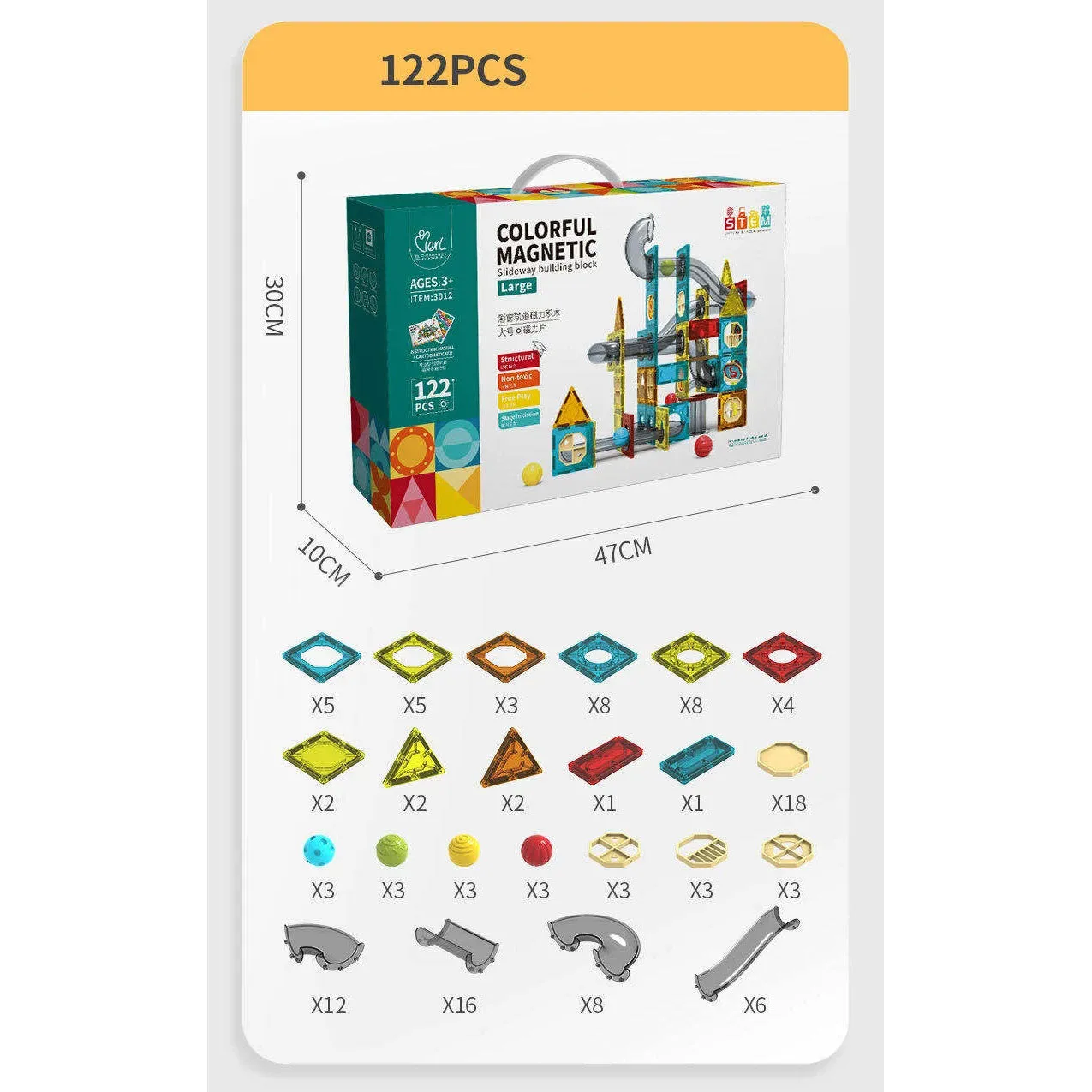 Magnetic Building Blocks Educational STEM Toys-182PCS