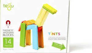 Tegu Tints 14 Piece Magnetic Wooden Blocks