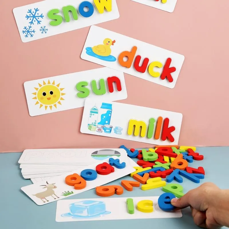 Toys For Children English Spell Words Math Mathematics Early Learning Educational Toys Kids Wooden Montessori Game