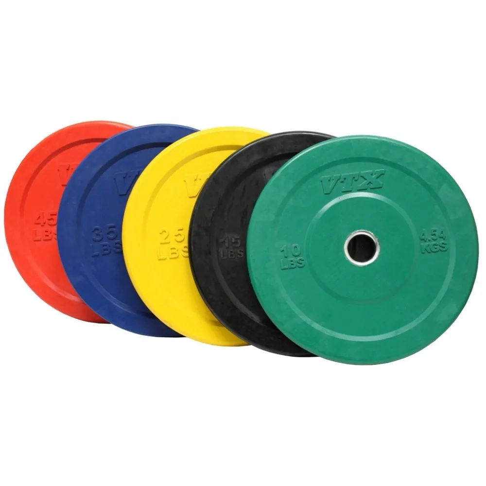 VTX Colored 275 lb. Olympic Bumper Plate Barbell Set